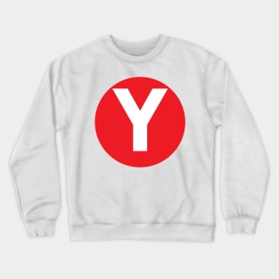 Letter Y Big Red Dot Letters & Numbers Crewneck Sweatshirt